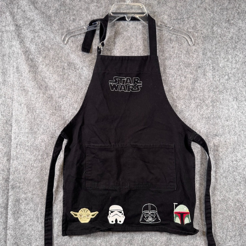 Williams Sonoma Star Wars Apron Pocket Yoda Boba Fett Embroidered Cooking